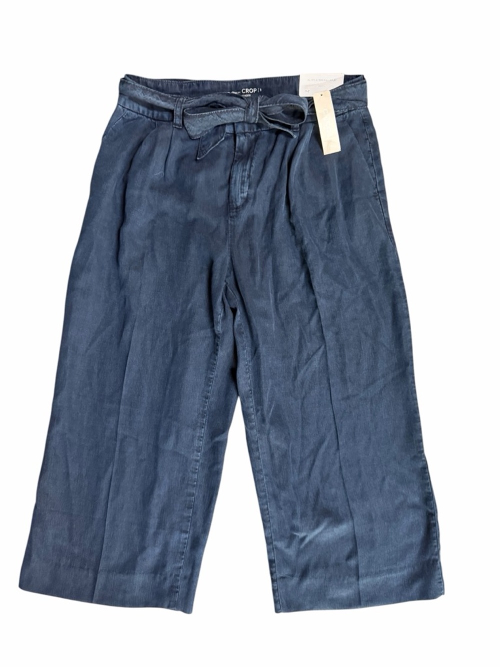 NEW Chico's Platinum Wide Leg Crop Ink Blue Size 1 (US Size 8/Medium)